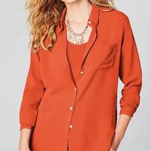 J Jill Relaxed Shirttail Button Up Blouse Medium